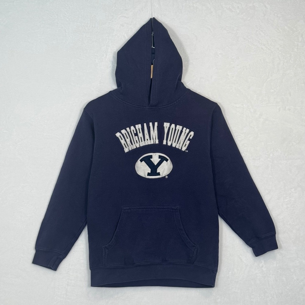 Navy Blue and White BYU Brigham Young Cougars Hoodie Size Small